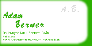 adam berner business card