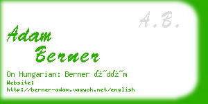 adam berner business card